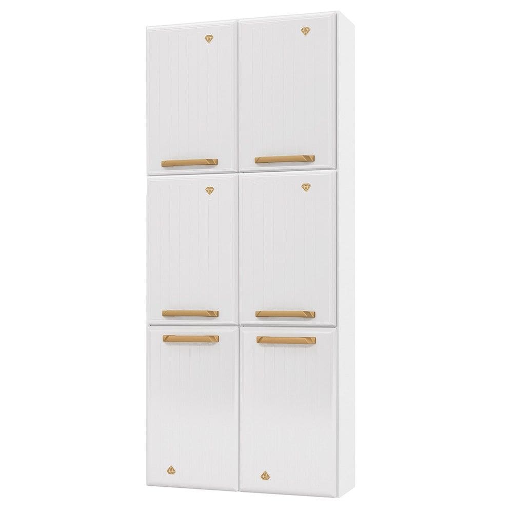Paneleiro Duplo Aço Diamante 6 Portas Branco - Telasul