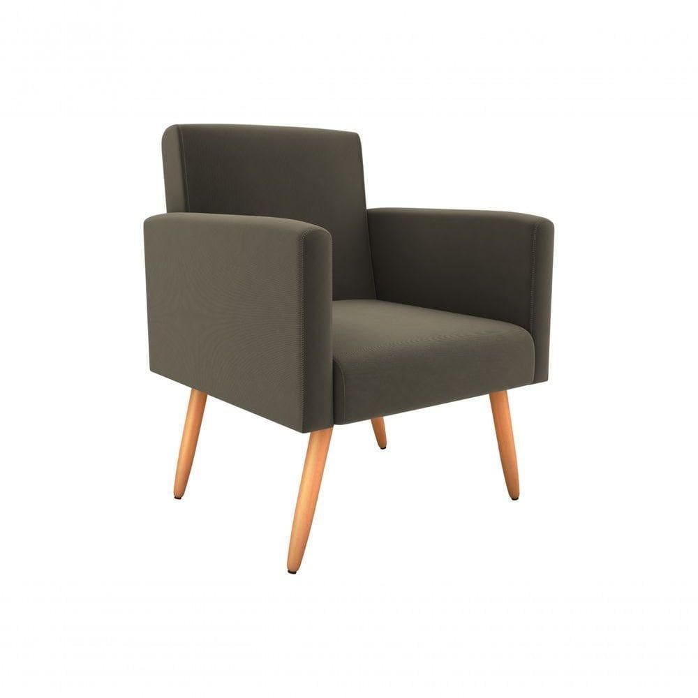 Poltrona Decorativa Nina Suede Capuccino