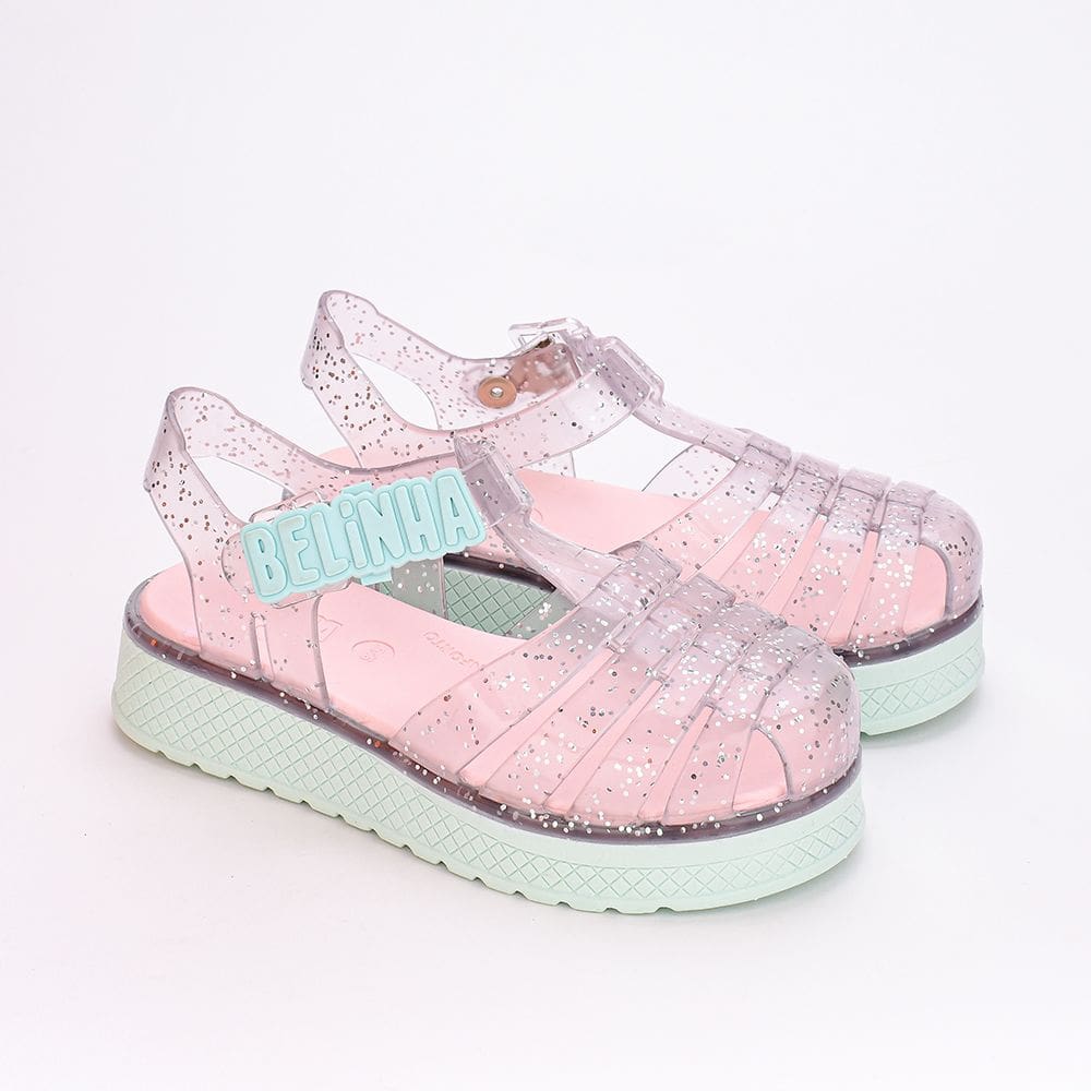 Sandália Infantil Plataforma Belinha Verde Glitter