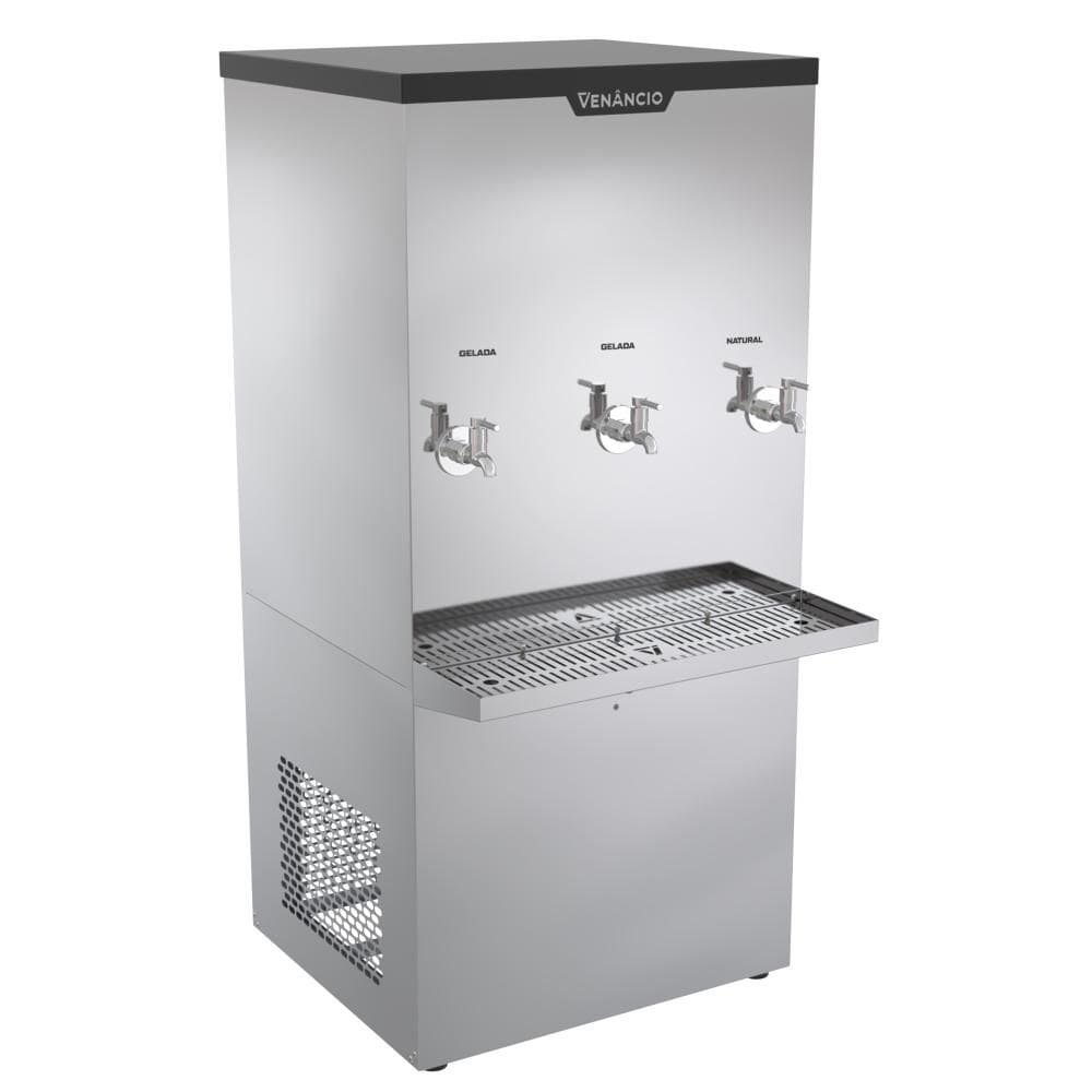 Bebedouro Industrial 100 Litros Venâncio Inox 2 Torneiras Geladas 1 Natural 220V BI100L-50609