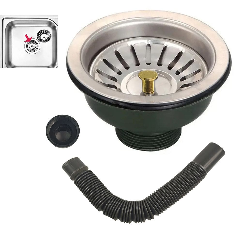 Ralo Valvula Dreno de Pia 10x10 Filtro Sifao Tubo de Escoamento Cozinha Lavabo Apartamento
