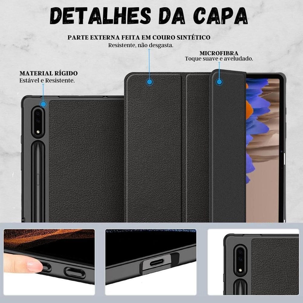 Capa smartcase tpu slot caneta para samsung tab s7 plus t790