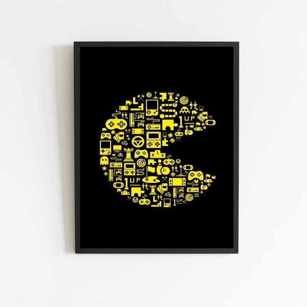 Quadro Gamer Games Símbolos 24X18Cm