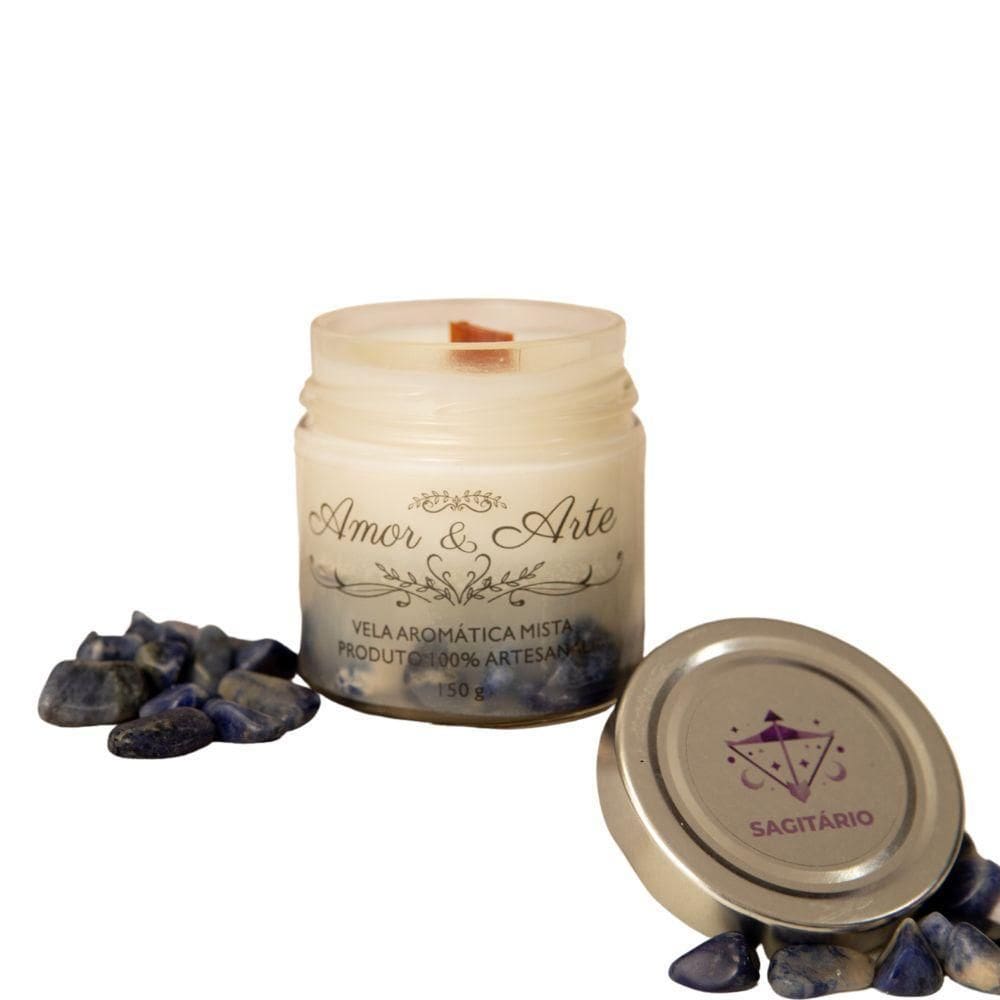 Vela aromática artesanal premium linha zodíaco 150g