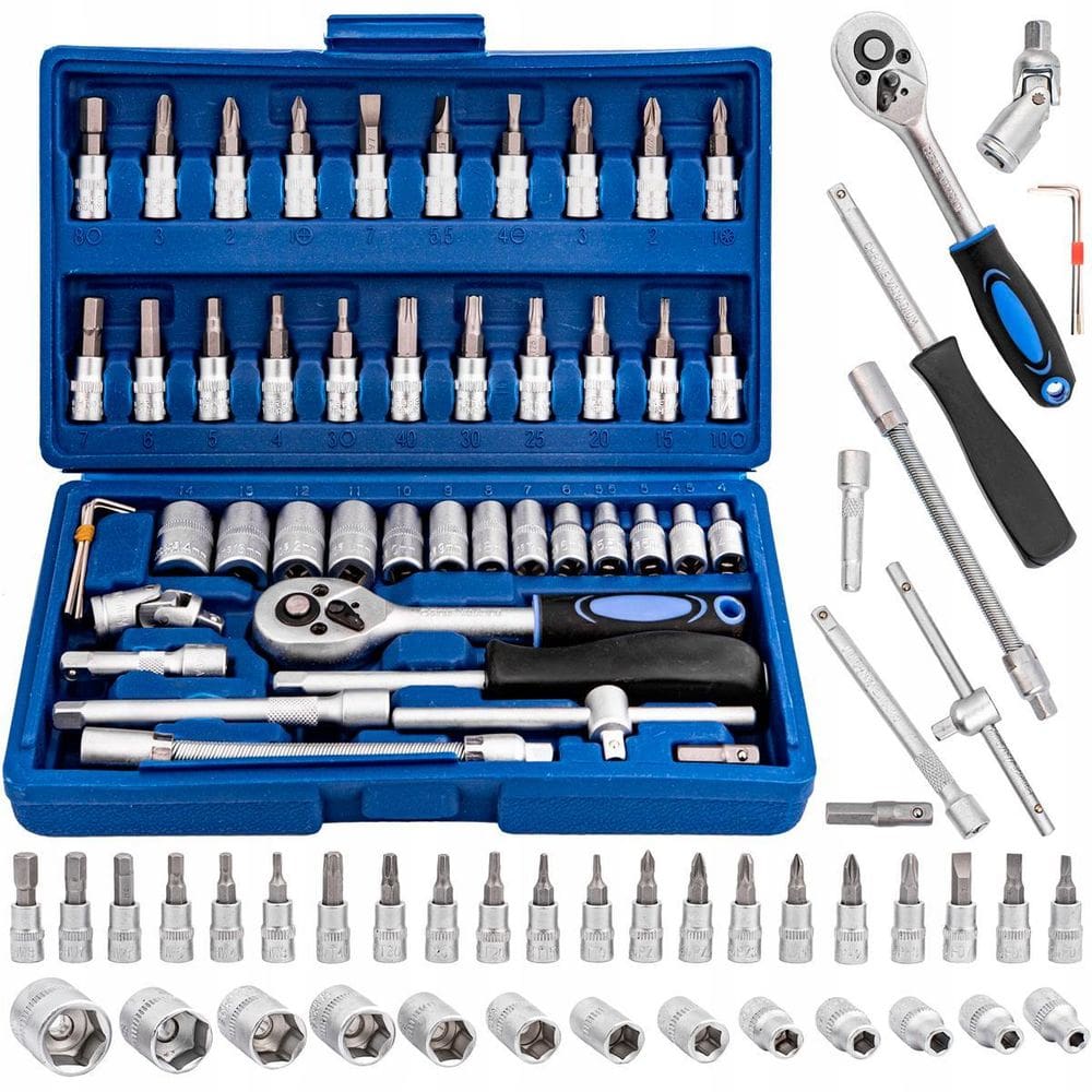 Kit jogo ferramenta soquete aço maleta completa profissional