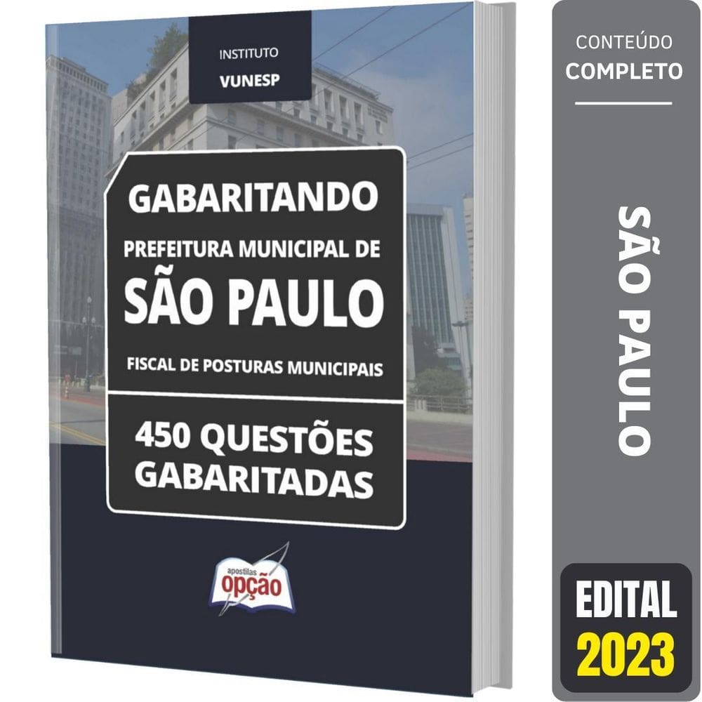 Caderno de testes são paulo sp - fiscal posturas municipais