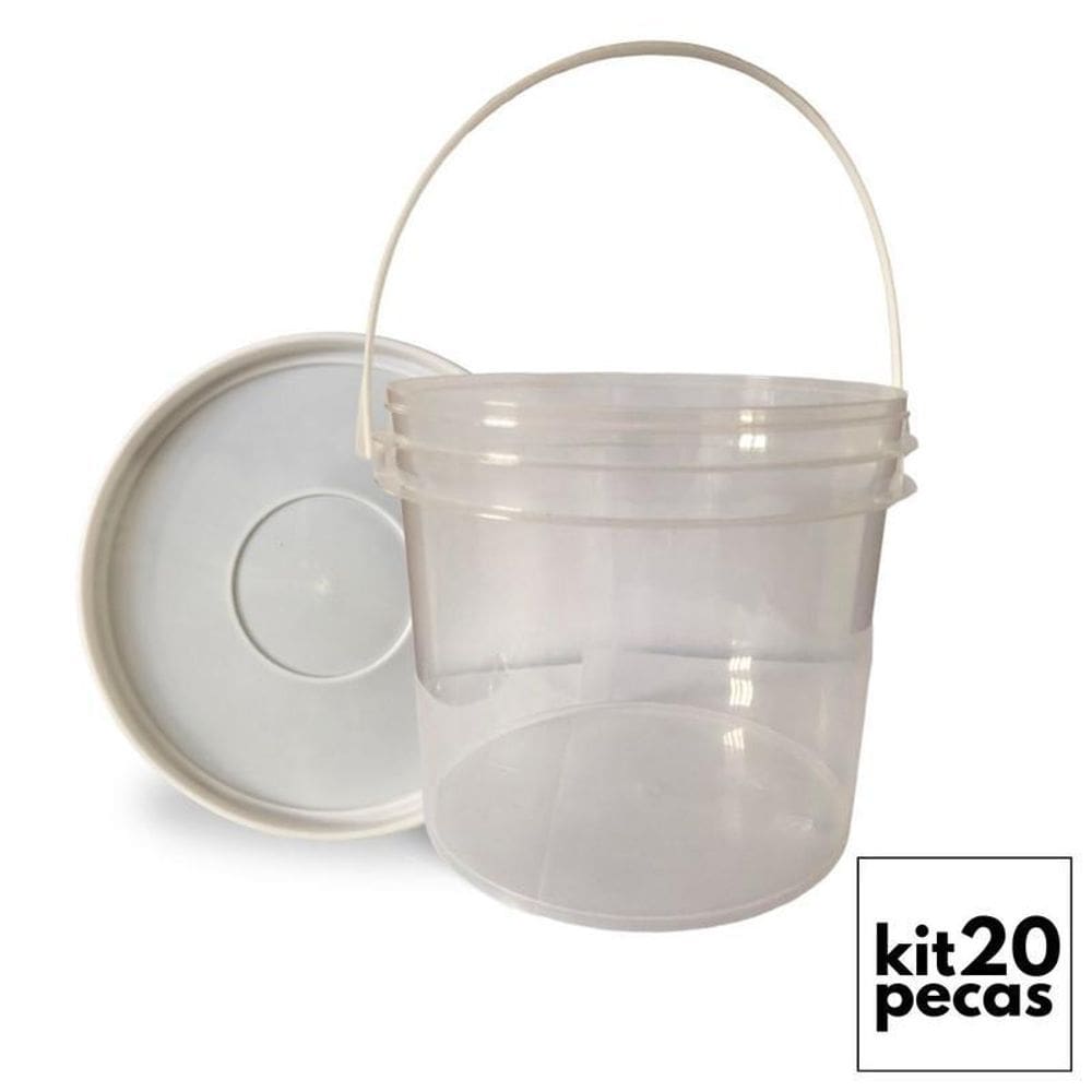 Galão 2.2l transp com tampa 20 pçs