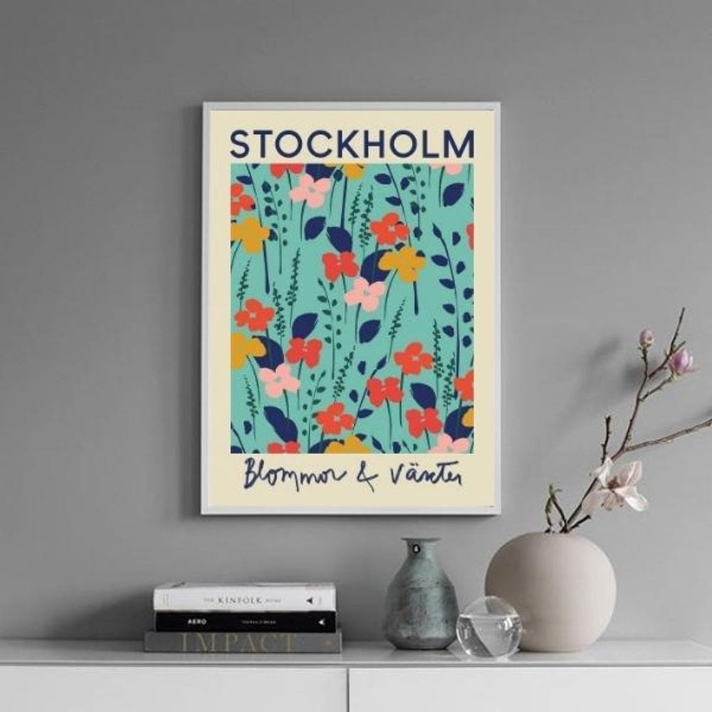 Quadro Poster Flores E Plantas - Estocolmo 24X18Cm