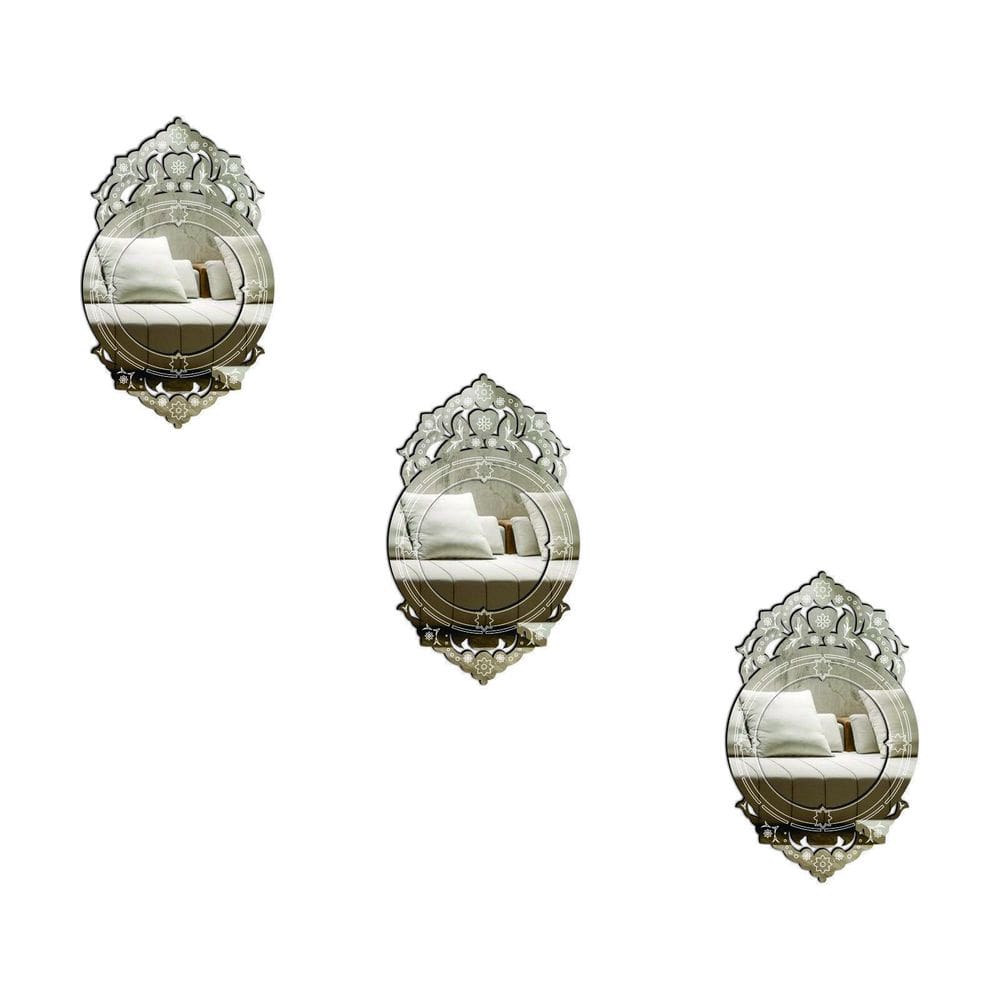Kit 3 espelhos decorativos venezianos pegui 32x19 3887