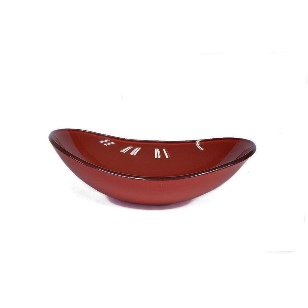 Cuba de vidro oval 47cm vermelho cereja