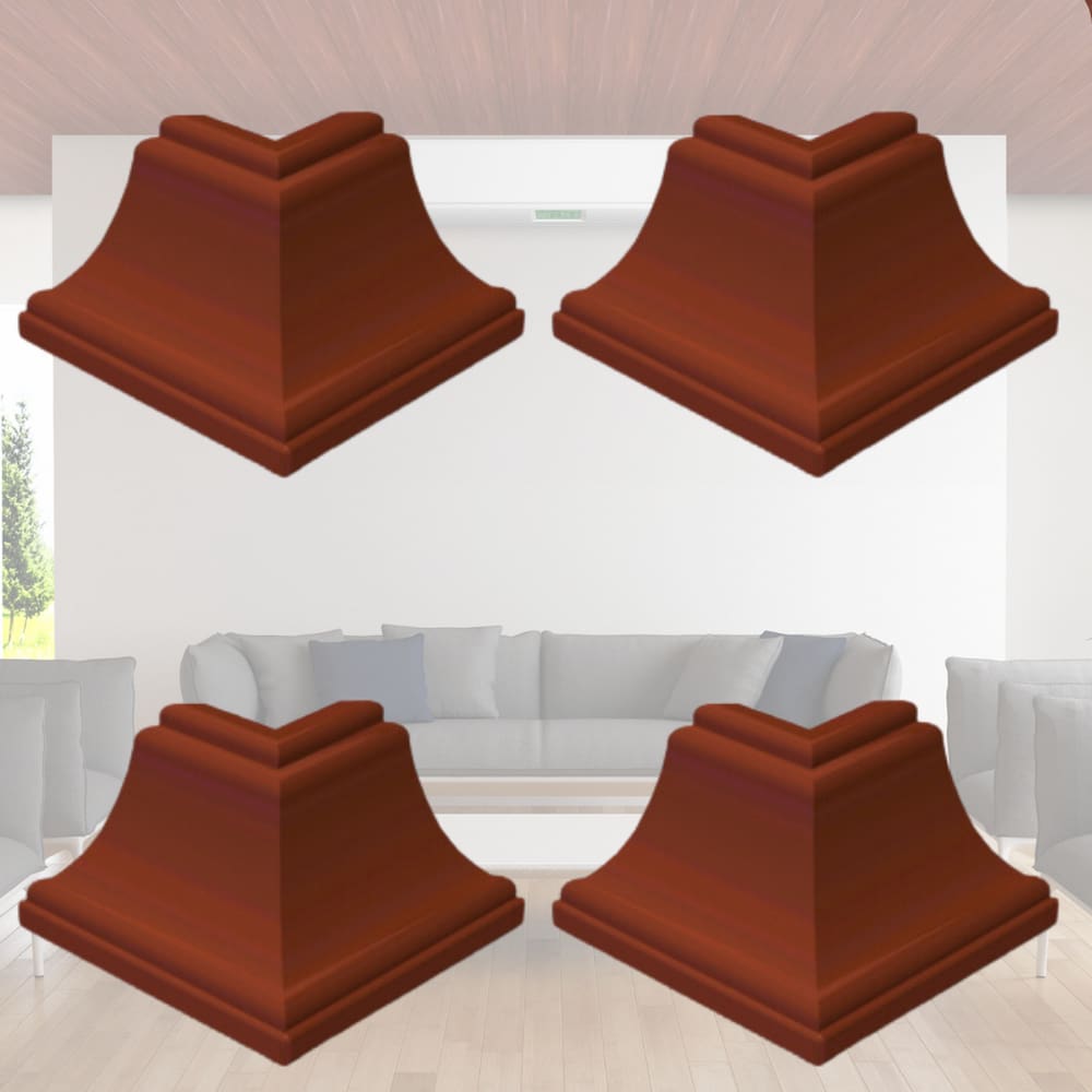 Cantoneira Externa Pvc 25x25mm com Engate Rápido 4 Unidades Permatti Mogno