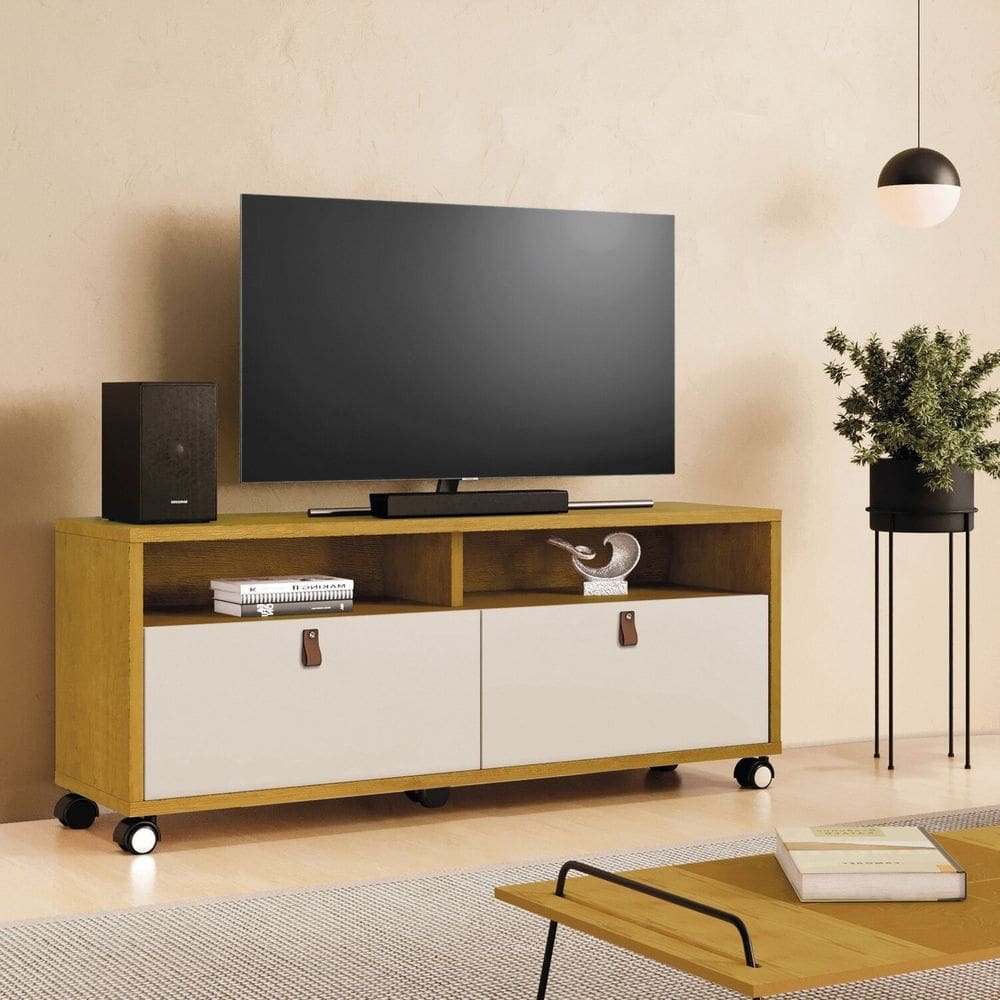 Rack Para TVs de até 55 Polegadas Pequim Naturale/Off White