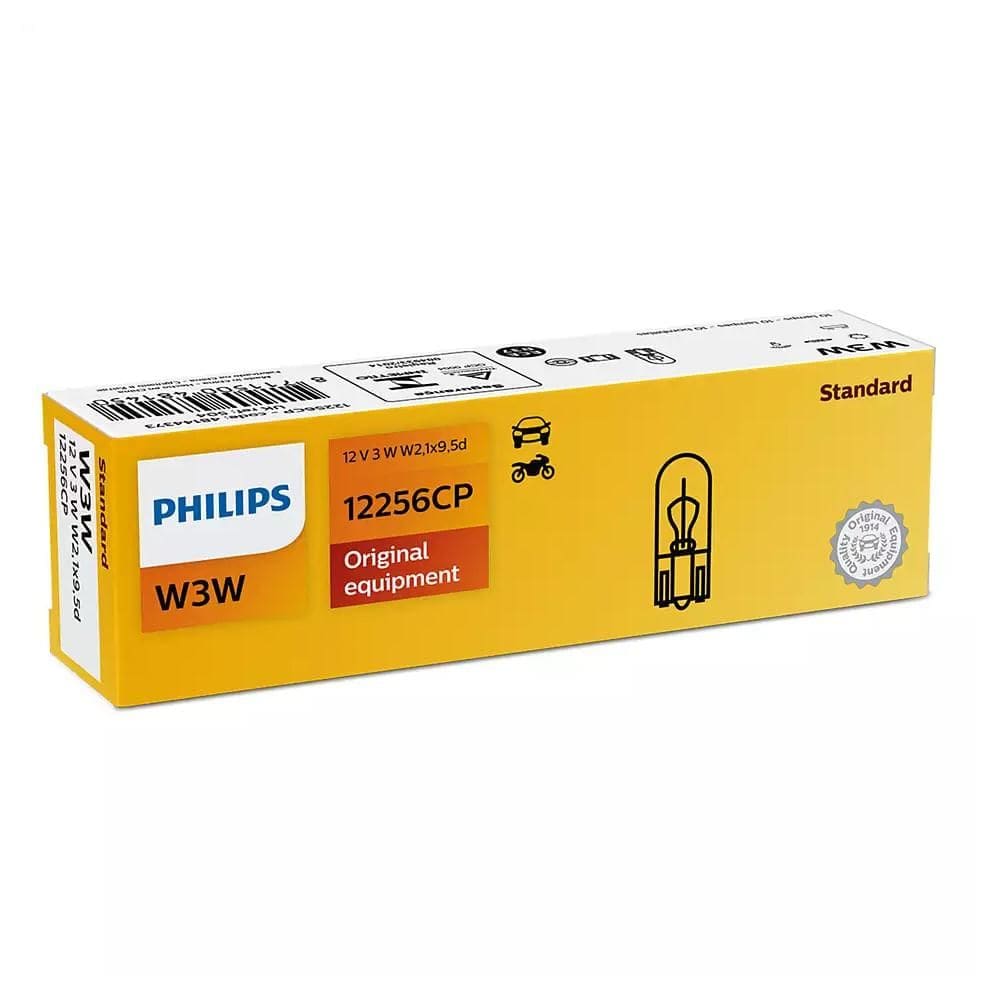 Kit 10 Lâmpada Sinalização Halógena W3W Standard Philips 12V