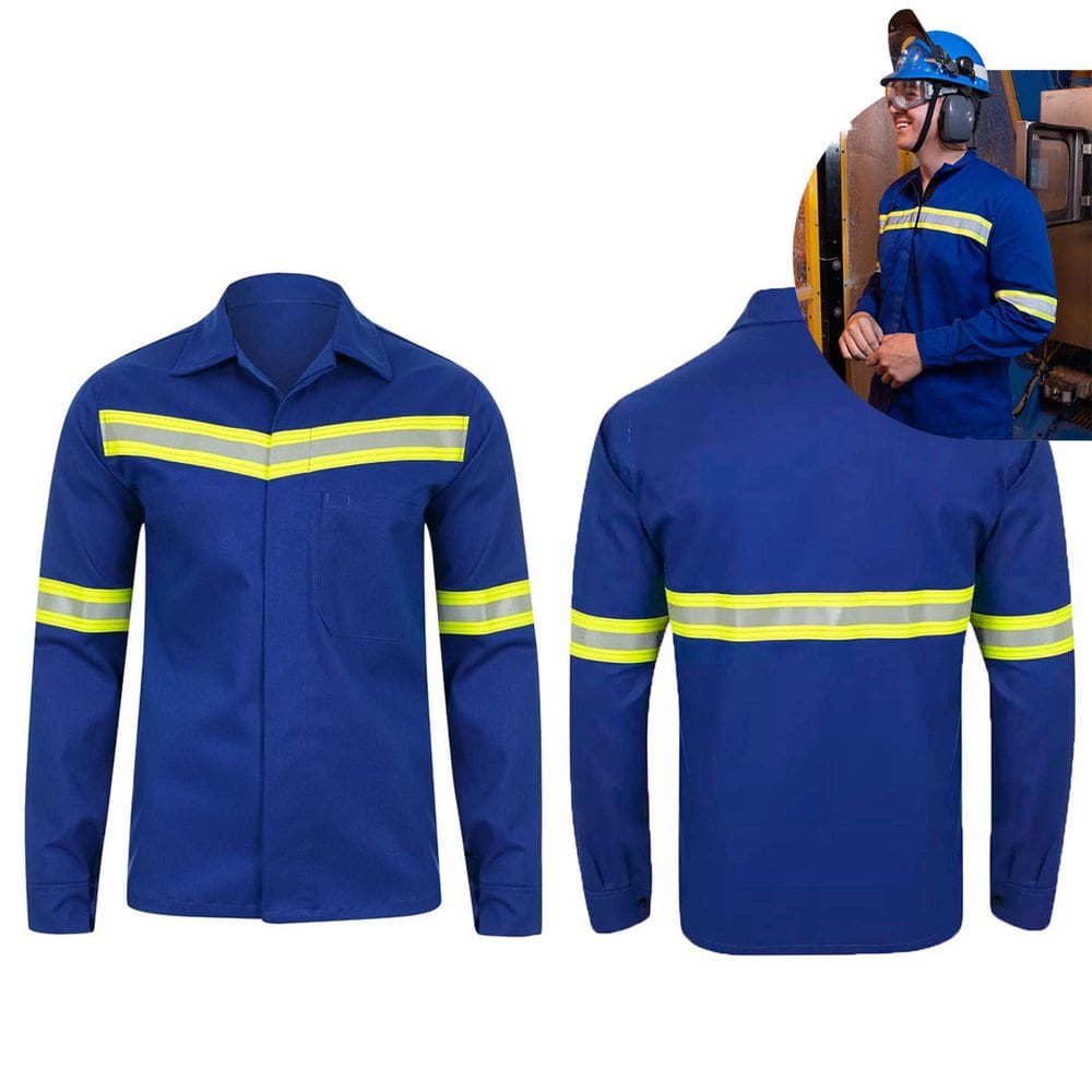 Conjunto Uniforme EPI Faixa Refletiva Nr10 Segurança do Trabalho Construção Mecanico Eletricista Obra Serviço
