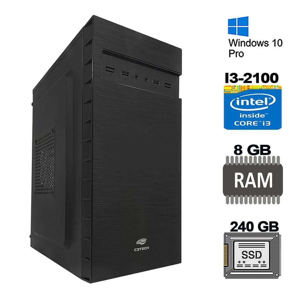 Computador core i3 2100, ssd 240gb, memória 8gb, win 10