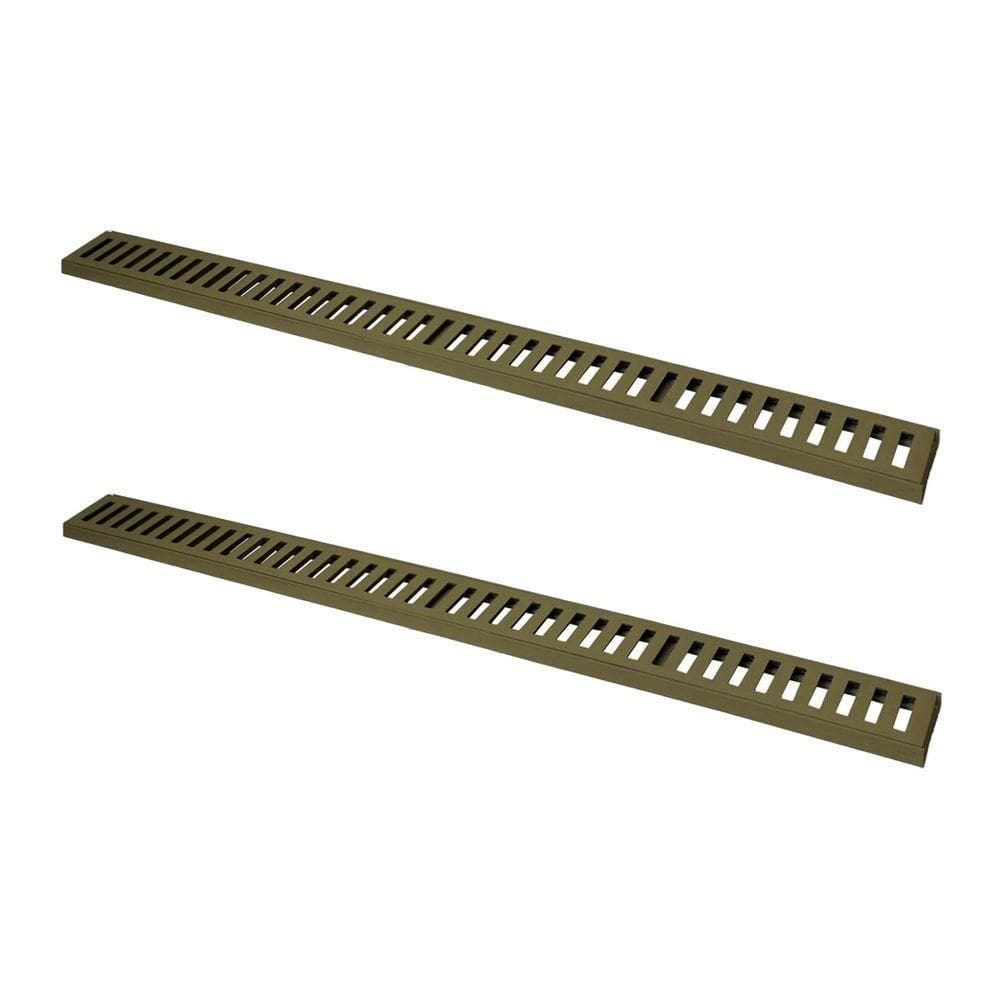Kit 2 Ralo Grelha Linear Caixilho Em Alumínio Fendi 10x100cm