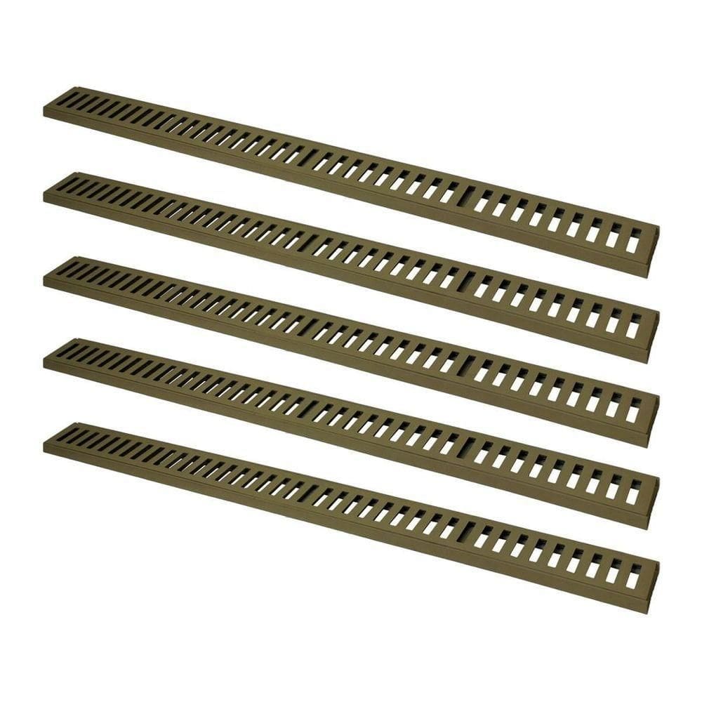 Kit 5 Ralo Grelha Linear Caixilho Em Alumínio Fendi 20x100cm
