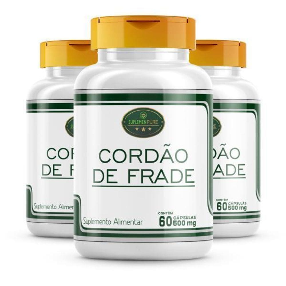 Kit 3 Potes Cordão De Frade Cáps 500Mg Sabor Neutro