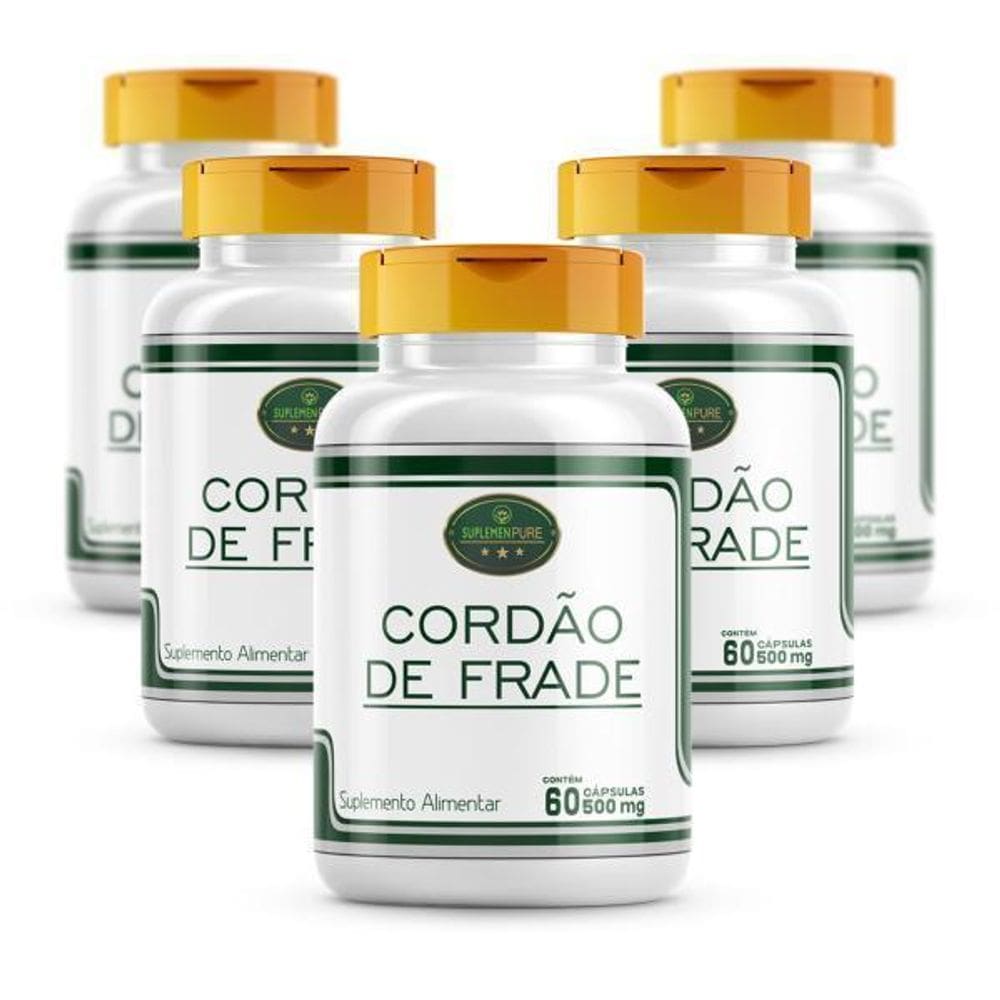 Cordão De Frade Kit 5 Potes 300 Cápsulas 500Mg
