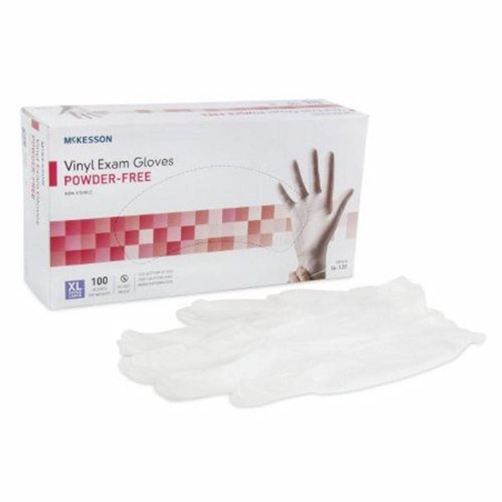 Luva de exame X-Large Clear 100 unidades da McKesson (pacote com 6)