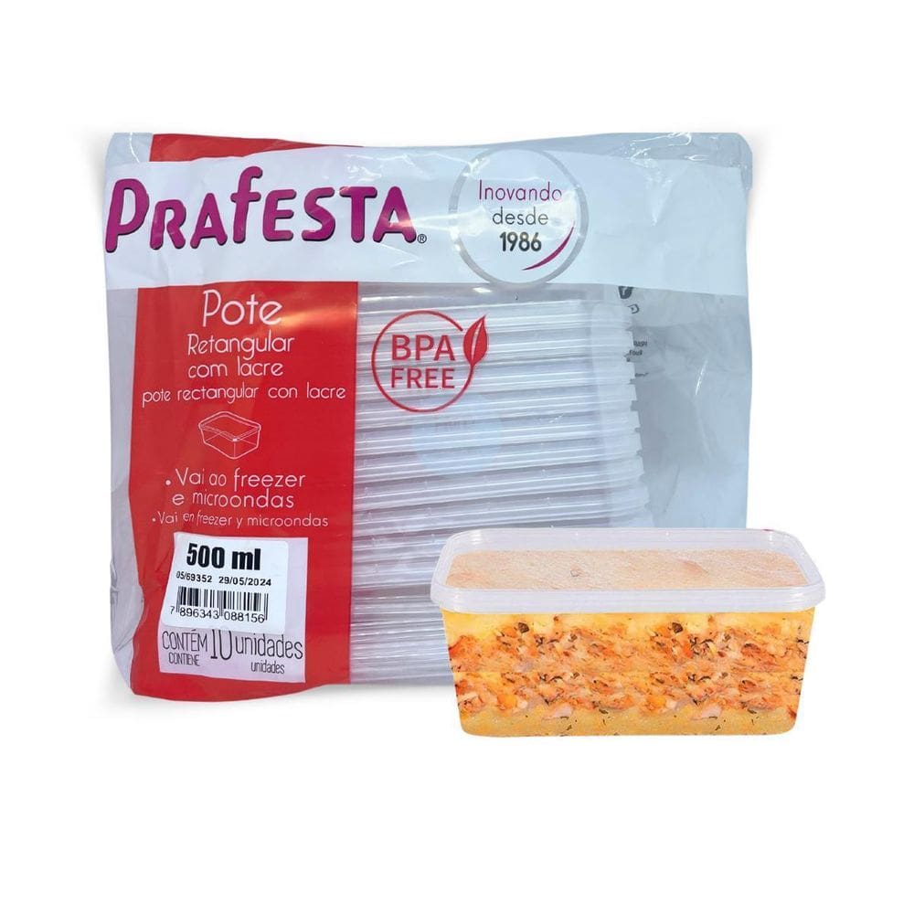 40 Potes Para Armazenamento De Alimentos Tampa Lacre 500Ml