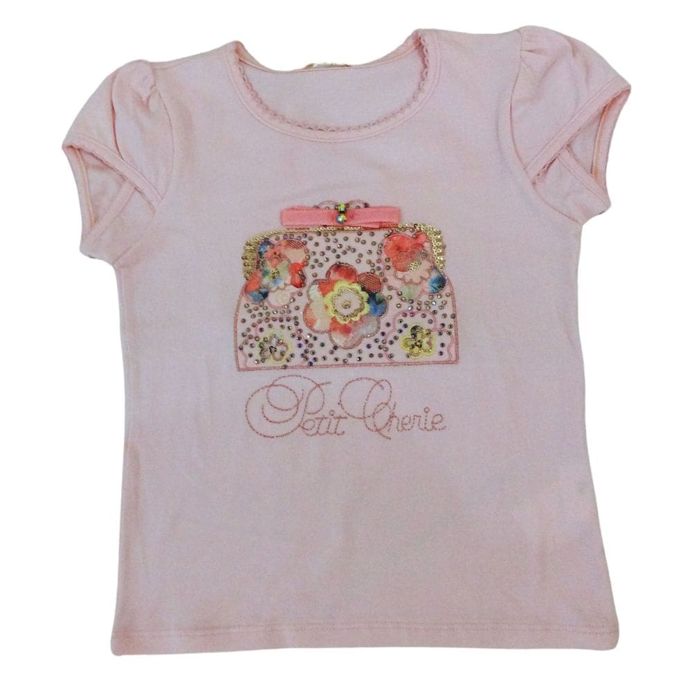 Blusa infantil fem rosa com brilho Petit Cherie