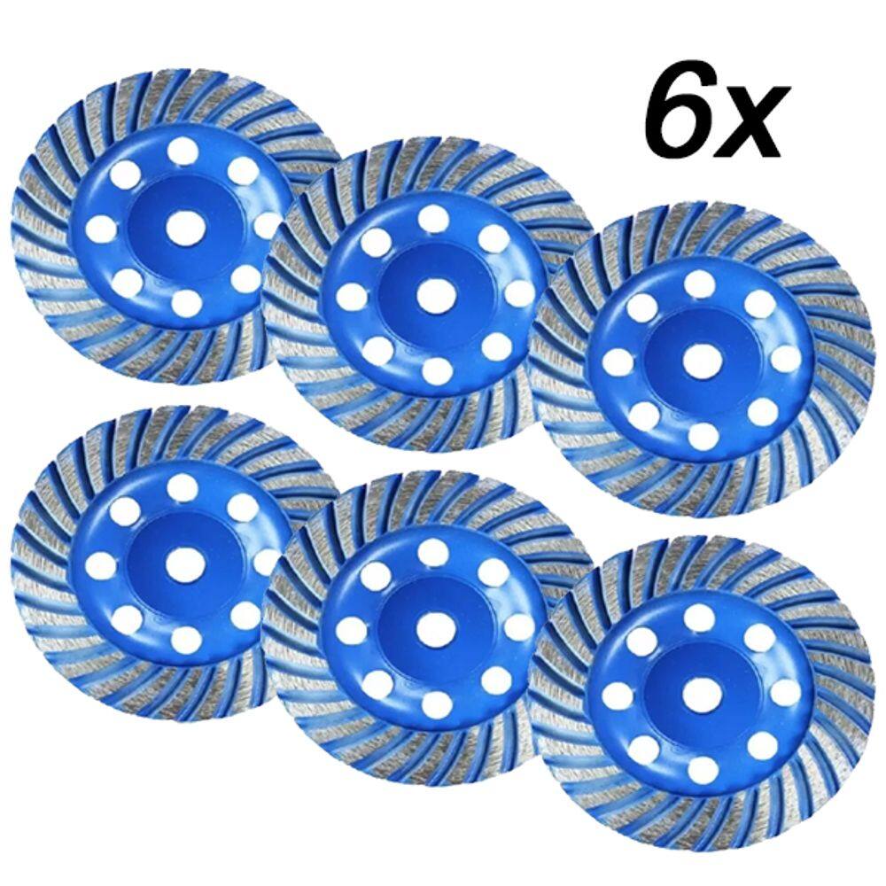 Kit 6 Disco Desbaste Diamantado Rebolo 115mm x 22,23mm Idea