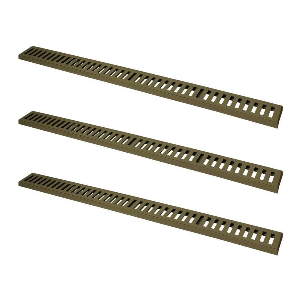 Kit 3 Ralo Grelha Linear Caixilho Em Alumínio Fendi 15x100cm