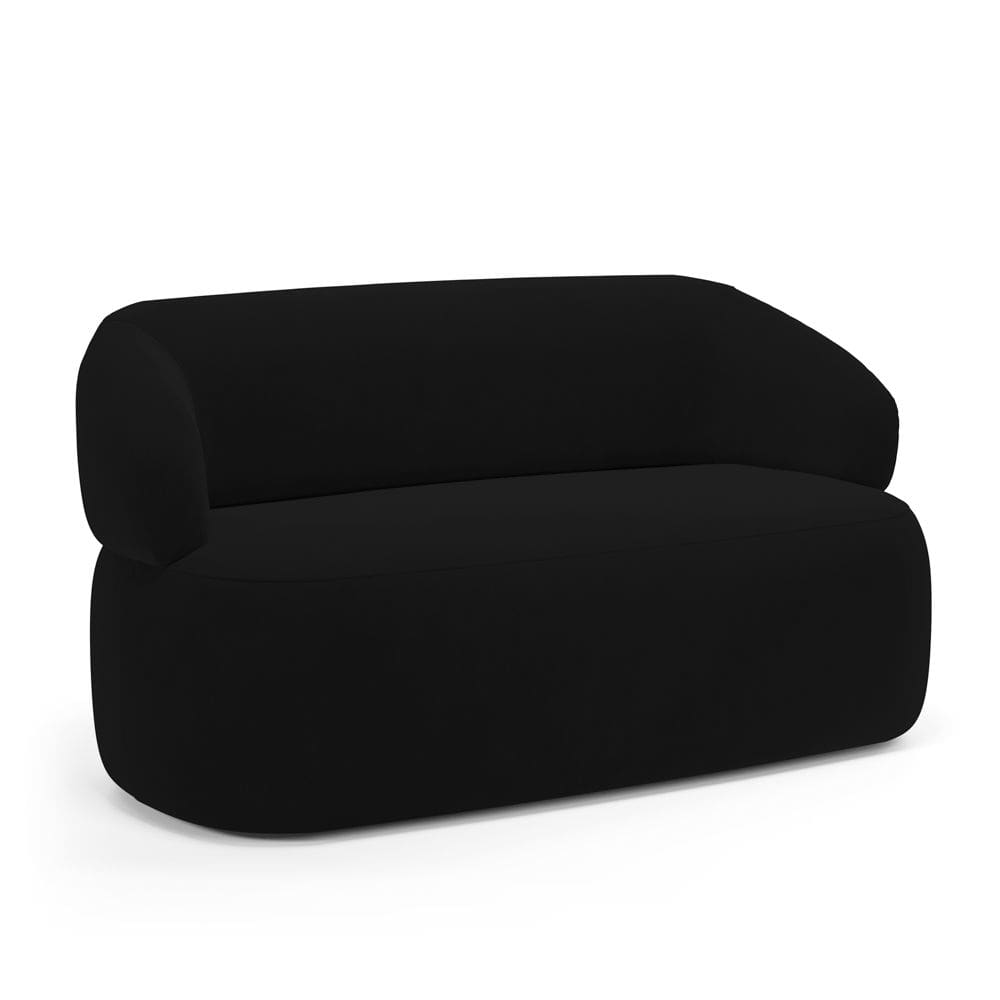Sofá Orgânico 03 Lugares Living Glee 170cm Veludo Preto - Desk Design