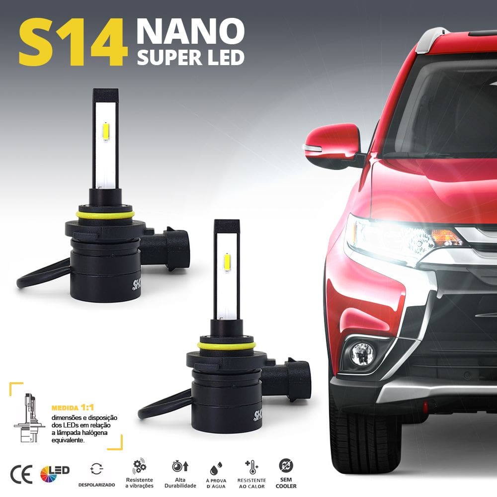Par Lâmpadas HB4 Farol Baixo Vectra 2006 2007 2008 Super Led Mini Nano 6000k Sem Adaptar Furar Tampa Shocklight S14