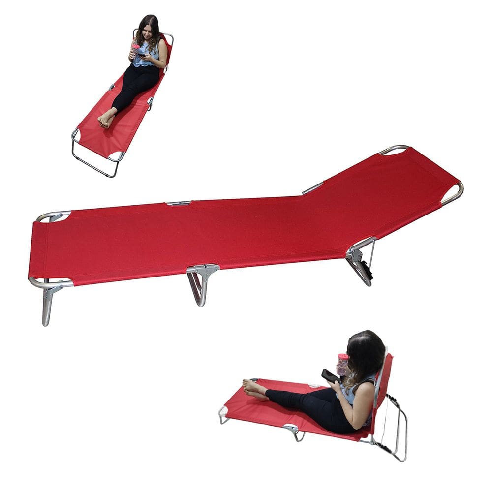 Cadeira Espreguiçadeira Dobravel Reclinavel 3 Posiçoes Praia Jardim Piscina