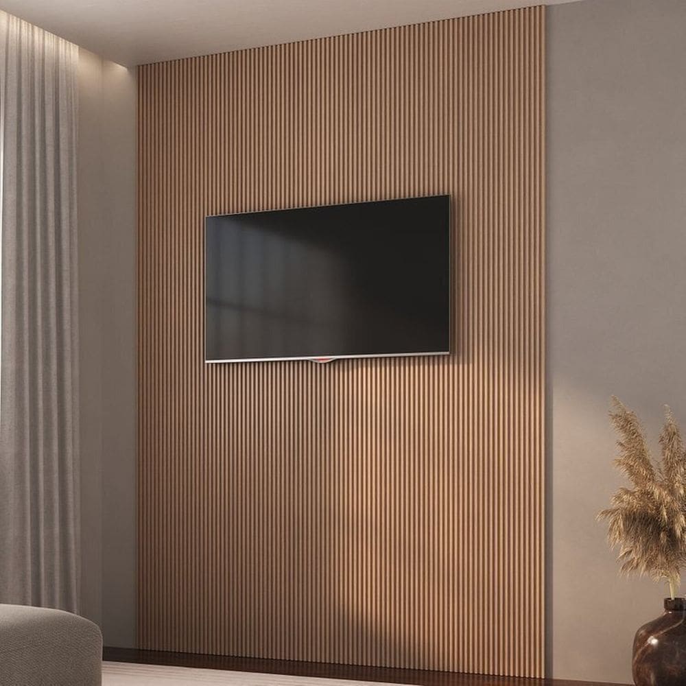 Painel Ripado de Poliestireno 6 Barra de 2,85m x 12,2cm Ruffino Marrom