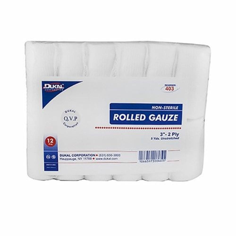 Bandagem conformante de 3 polegadas x 5 jardas não estéreis 12 sacos da Dukal (pacote com 6)