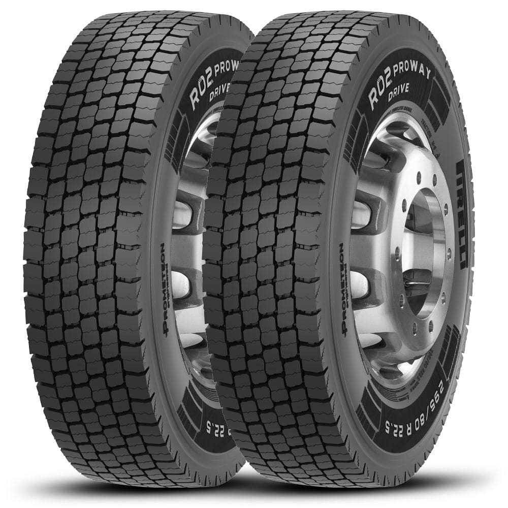 Kit 2 Pneu 295/80R22.5 Pirelli R02 Proway Drive 152/148M TL