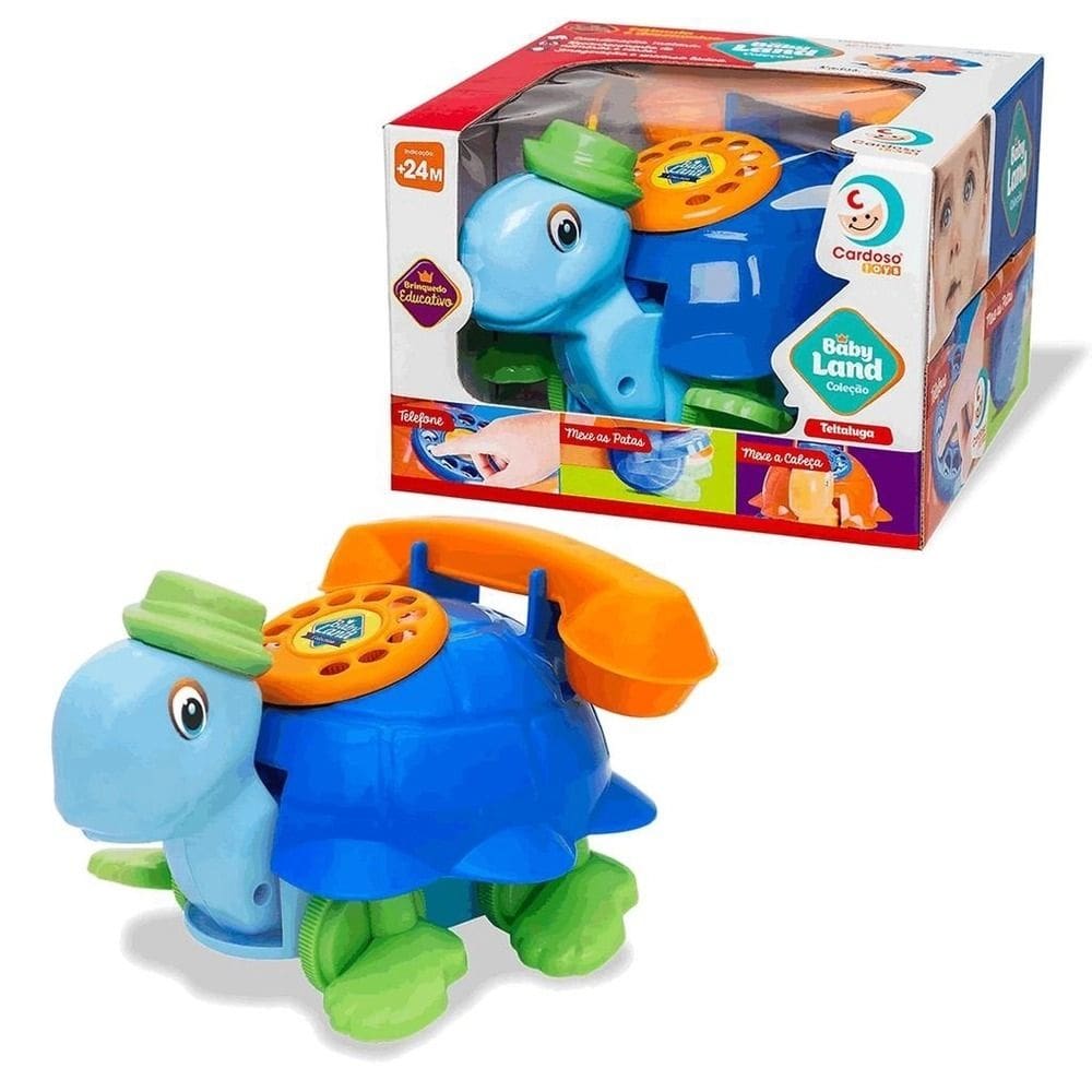Telefone Educativo - Baby Land Teltaluga com Rodinhas Azul