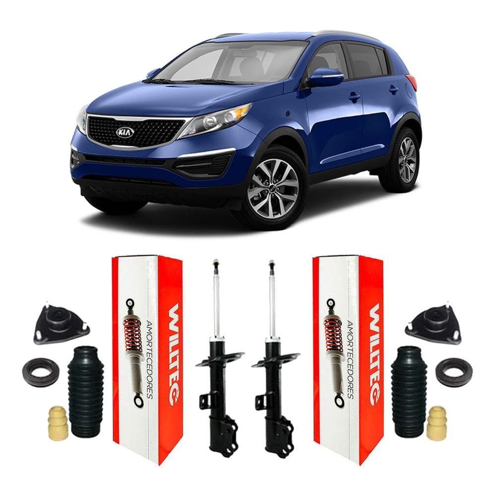 2 amortecedor + kit batente dianteiro sportage 2014 2015 16