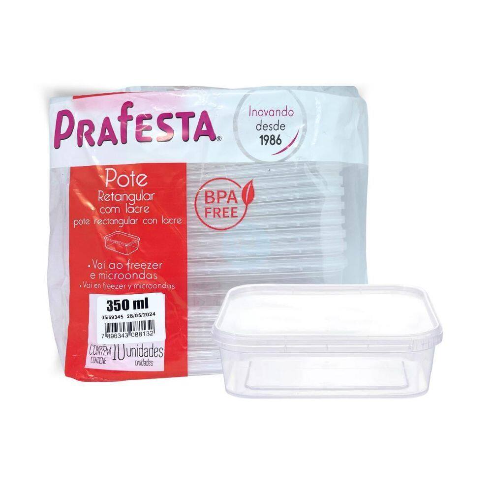 20 Potes Para Marmita De 350Ml Tampa Com Lacre 350Ml.