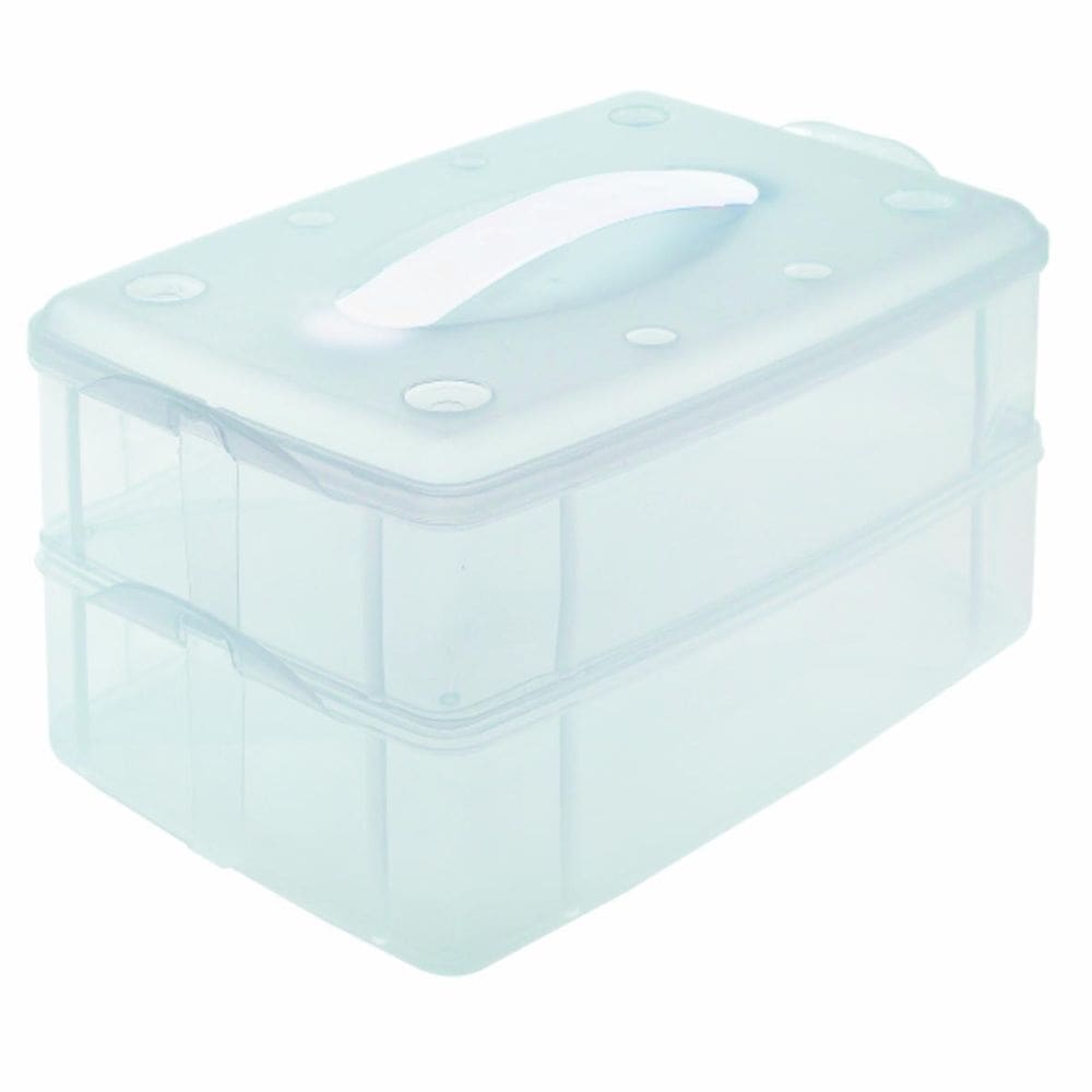 Organizador Retangular Duplo 4 Lts Transp. Com Trava E Alça