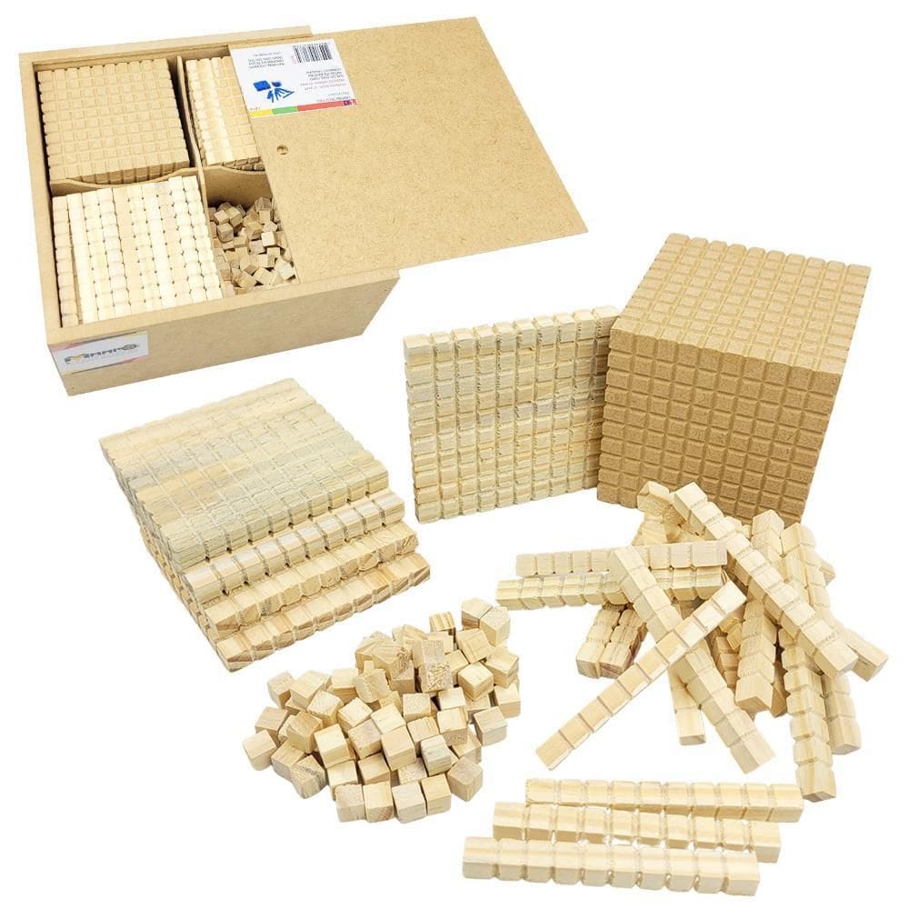Material dourado de madeira para matemática escolar 611 pçs