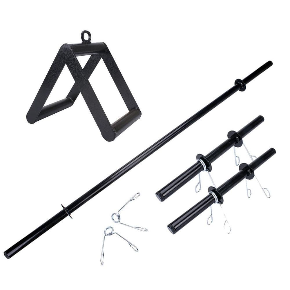 Kit funcional academia barras presilhas puxador triângulo