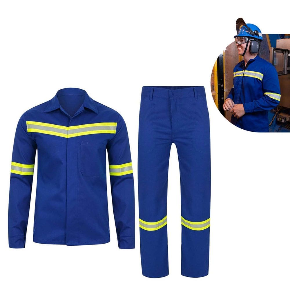 Conjunto Uniforme EPI Faixa Refletiva Nr10 Segurança do Trabalho Obra Serviço Construção Mecanico Eletricista
