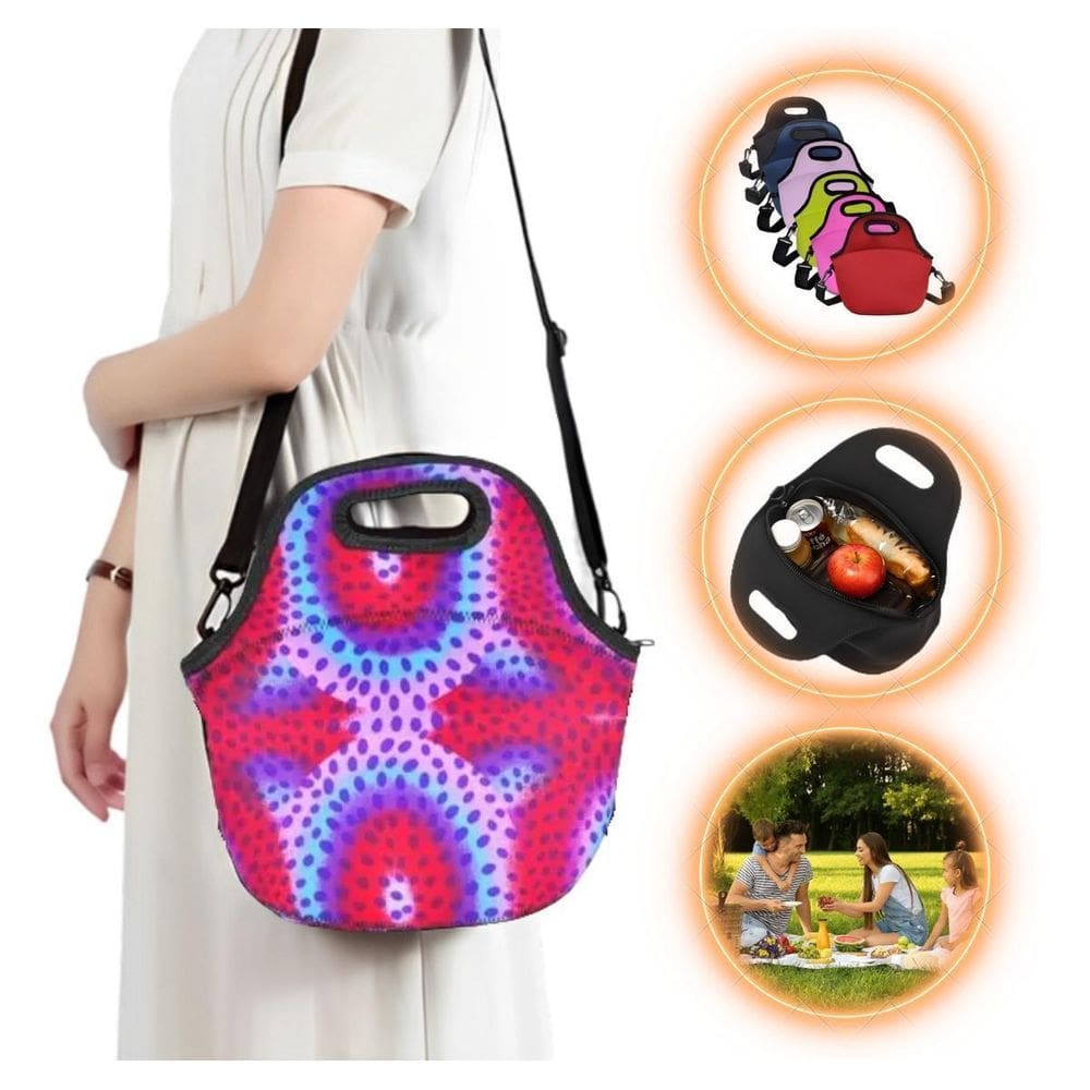 Bolsa Lancheira Térmica Neoprene Adulto Infantil Colorida