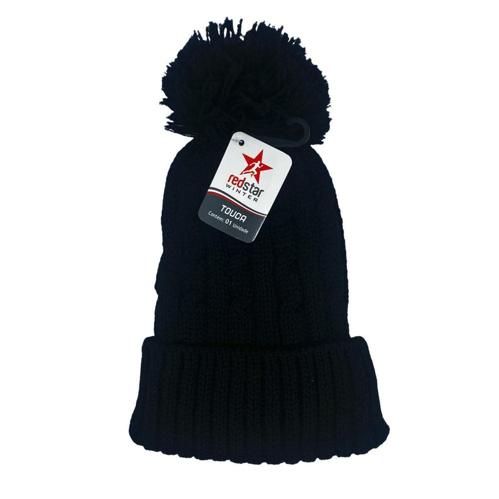 Kit 10 toucas de inverno pompom preta gorro lã tricot frio
