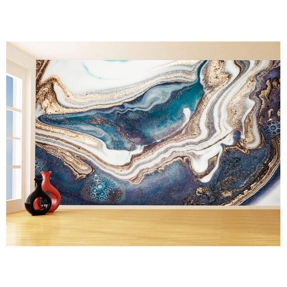 Papel De Parede 3D Estilo Marmore Tintas Cores 3,5M Mbr99