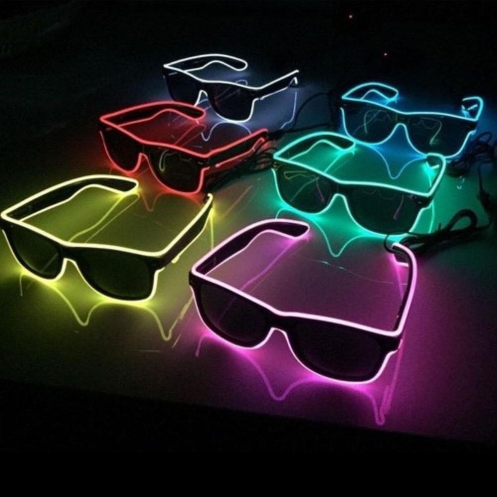 Óculos Led Neon Festa Balada Cosplay Rave Casamento Cor Roxo