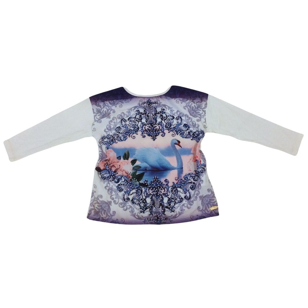 Blusa manga longa com Brilho infantil Petit Cherie Cisne