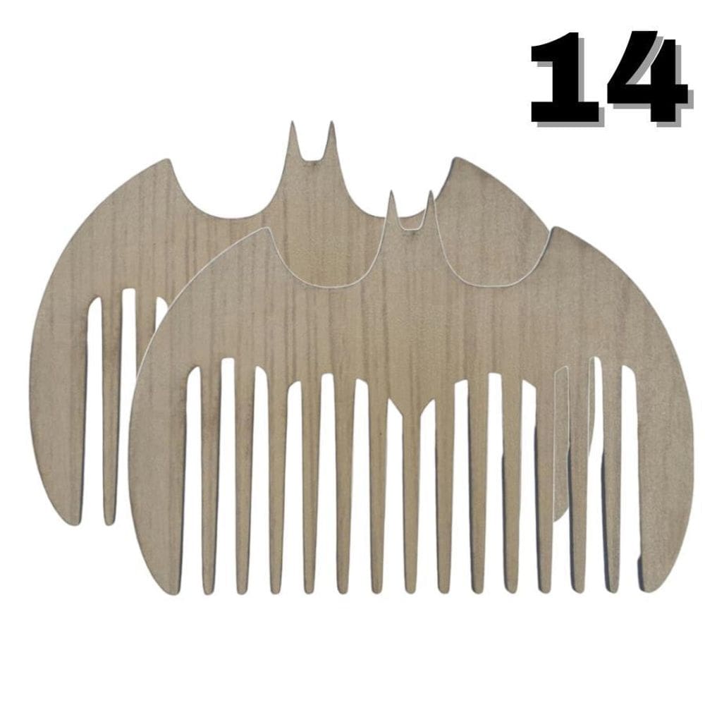 2 Pentes Para Barba E Bigode Mdf Bege Modelo Batman N14 Mdf