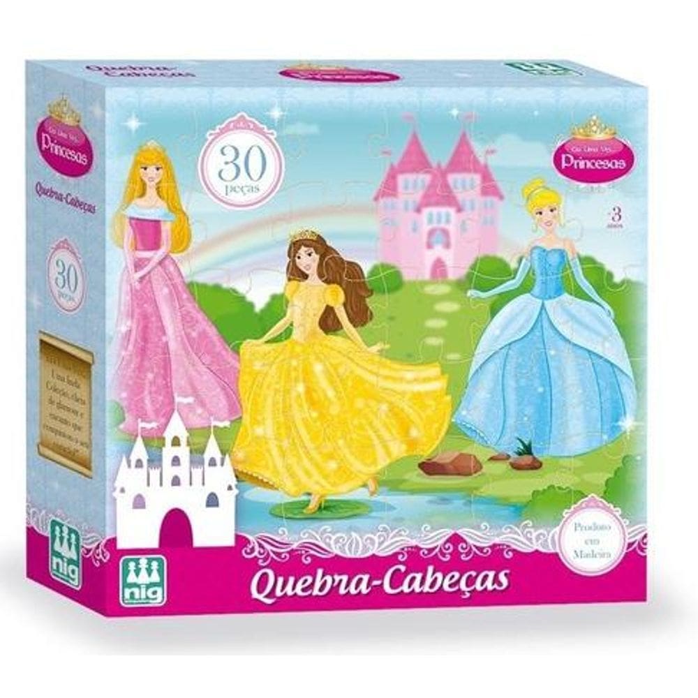 Jogo Quebra Cabeça 30 Pçs Princesas - Nig