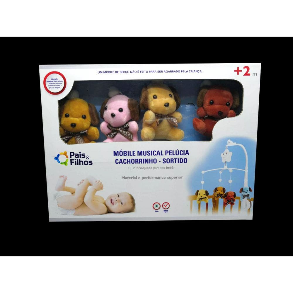 Mobile Musical Pelucia Cachorrinho Pais E Filhos