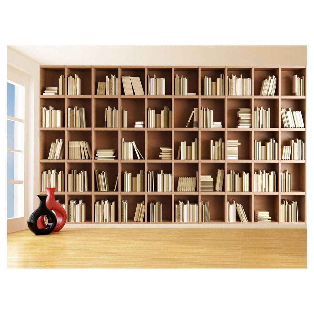 Papel De Parede 3D Estante De Livros Fundo Vídeo 3,5M Est02